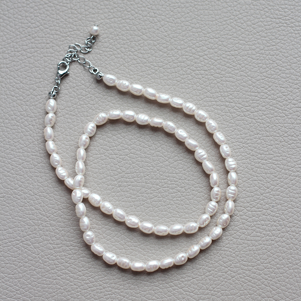 3mm 5mm 쌀알 밥풀 진주 목걸이 이미지 7