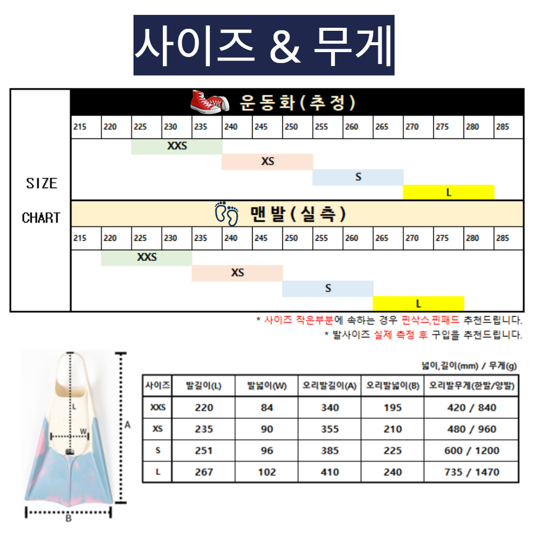 사이드킥 오리발 숏핀 블랙핫핑크 양양(하드) - 상세 이미지 2