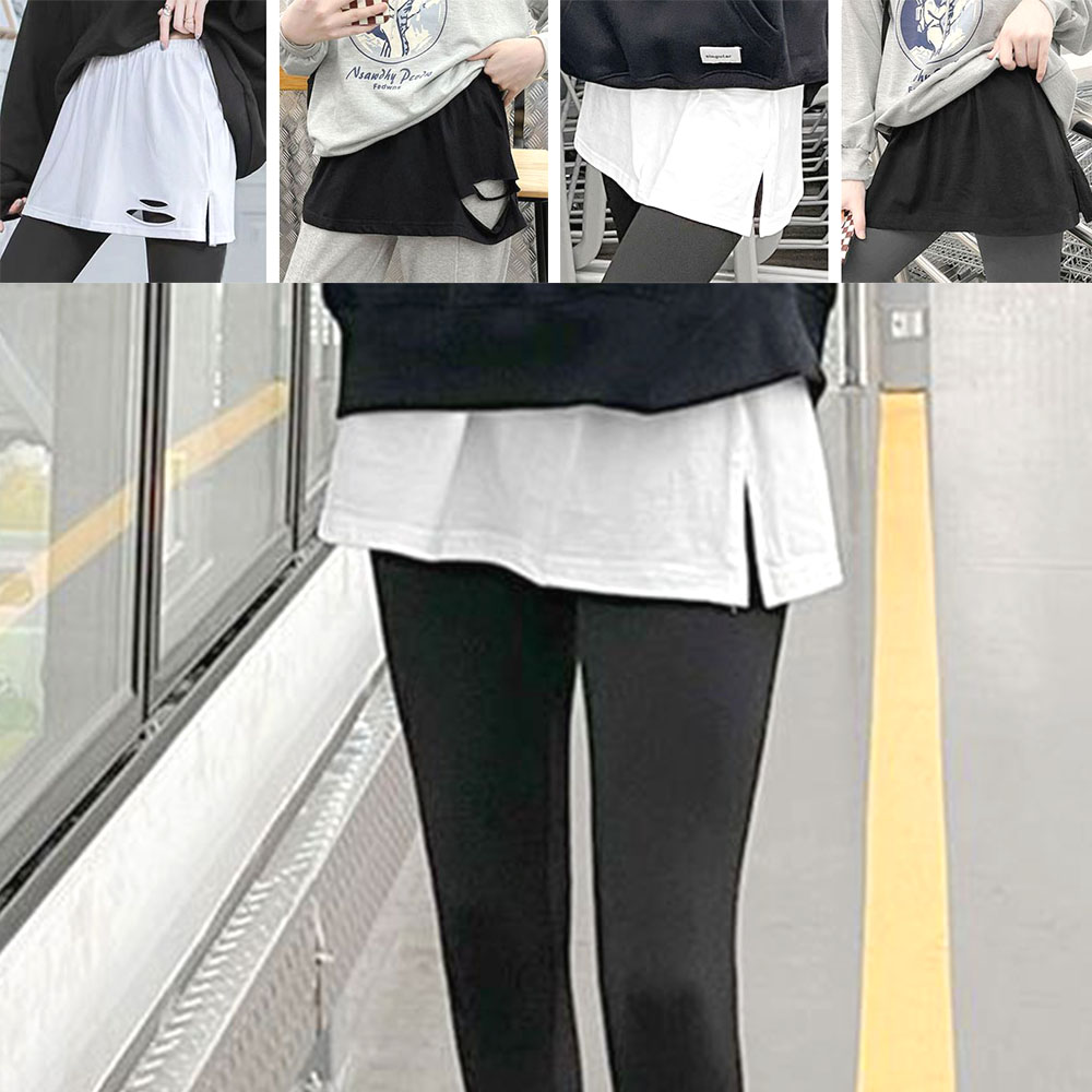 여성 레이어드 스커트 여자 시크릿 이너 밴딩 레깅스 짧은 치마