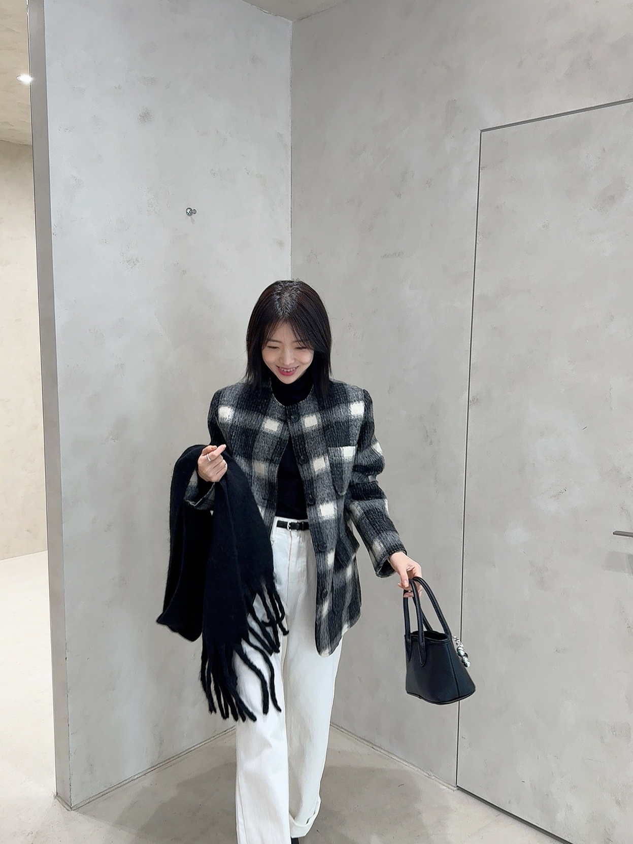 [무료배송] 노카라 체크 울 자켓 상세 이미지 28