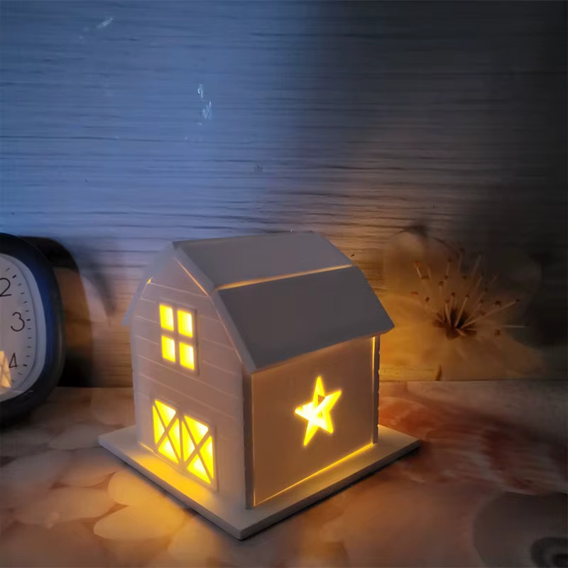 실리콘 몰드 Livetock House 수제 콘크리트 시멘트 금형 지붕 별 이중 창문 창고 집 석고 송진 만들기 : 엠제이에스조이