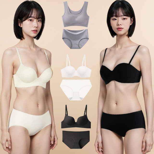 브라팬티 세트 노와이어 브라 심리스 노라인 팬티 브라렛 속옷 브래지어
