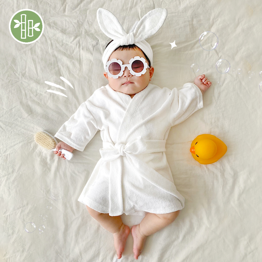 이키 순한 유아 아기 목욕 샤워 버블 가운 3종세트