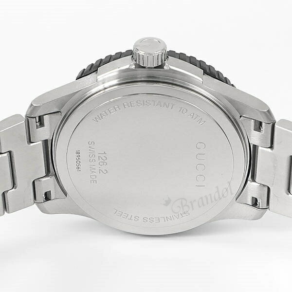 구찌 GUCCI 스포츠 남성 메탈 손목 방수 시계 쿼츠 블랙 YA126282 이미지 6