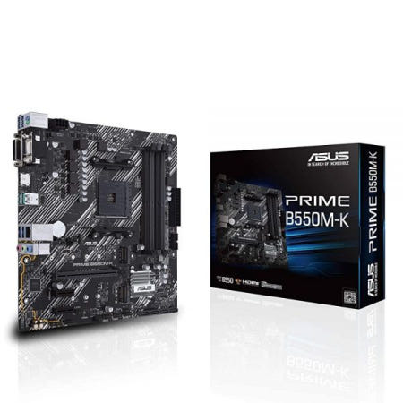 [해외]ASUS 프라임 B550M-K 마이크로ATX 메인보드 실버 AMD AM4 젠 3 라이젠 5000&3세대 라이젠 PCIe 4.0 ECC 메모리 1Gb 랜