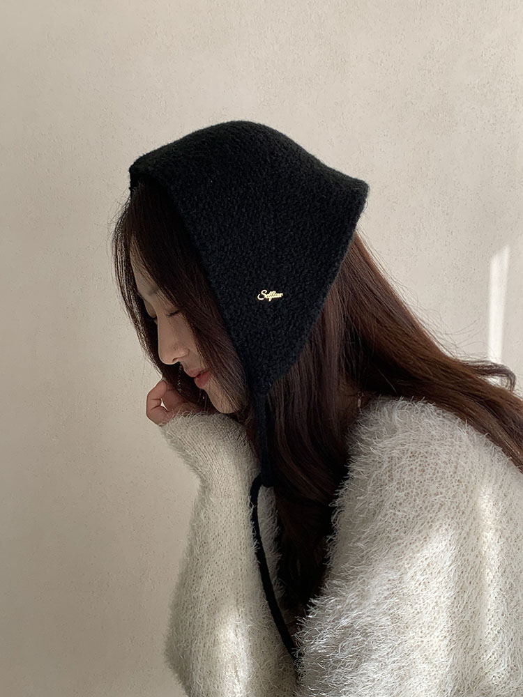 [KC인증/무배] 니트 골드라벨 헤드스카프 - 삼각두건 헤어치커프 귀도리 두건 코튼귀마개