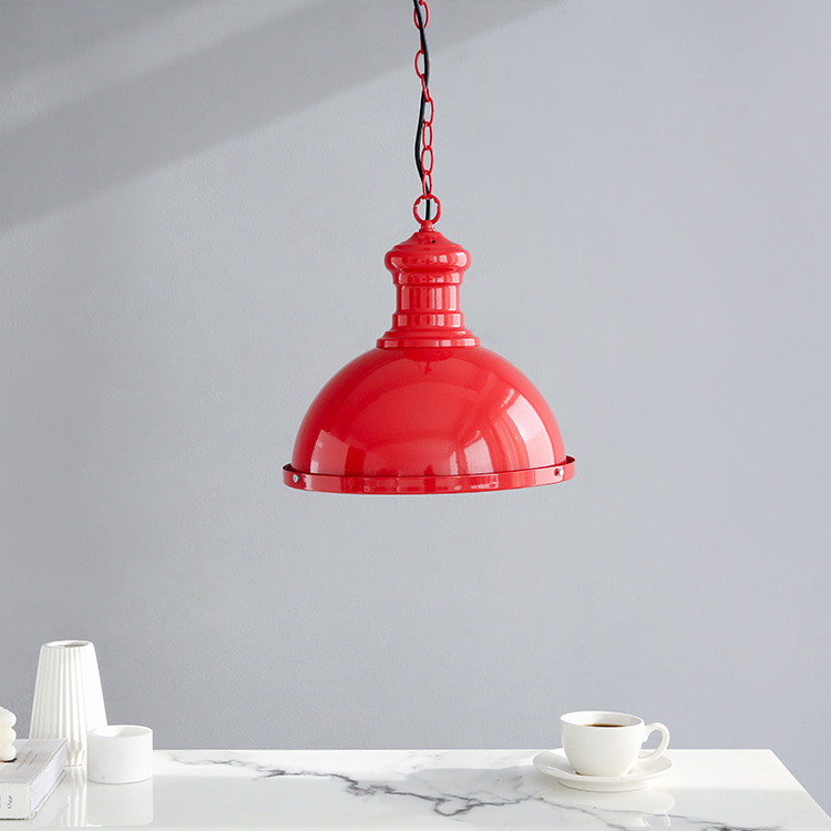 MILLIA 펜던트등 E26 32cm KS2032D 레드 + E26 LED 스마트전구 9W 컬러 세트 - 상품 이미지