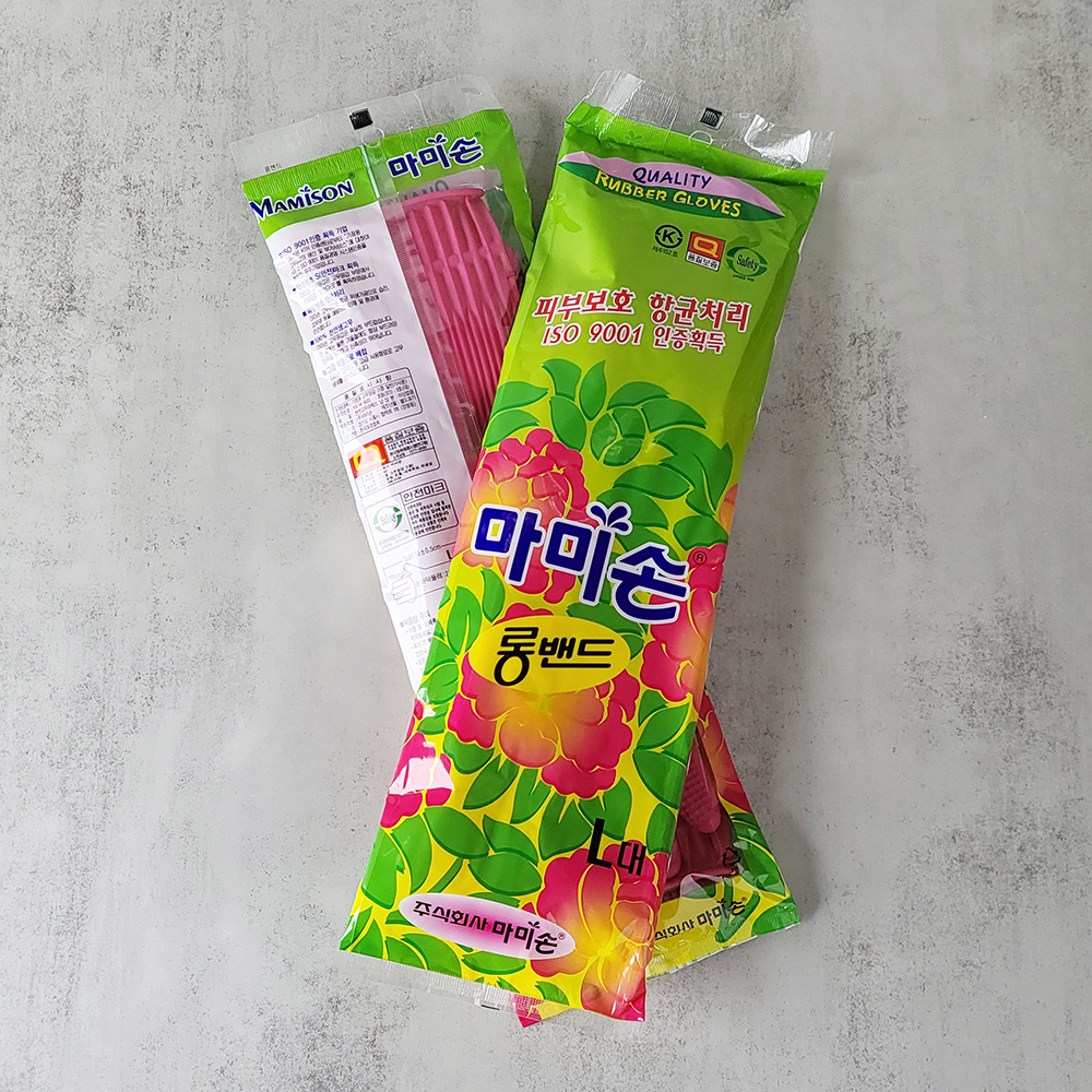마미손 고무장갑대 업소용 주방 라텍스고무장갑 분홍 10개 - 상세 이미지 3