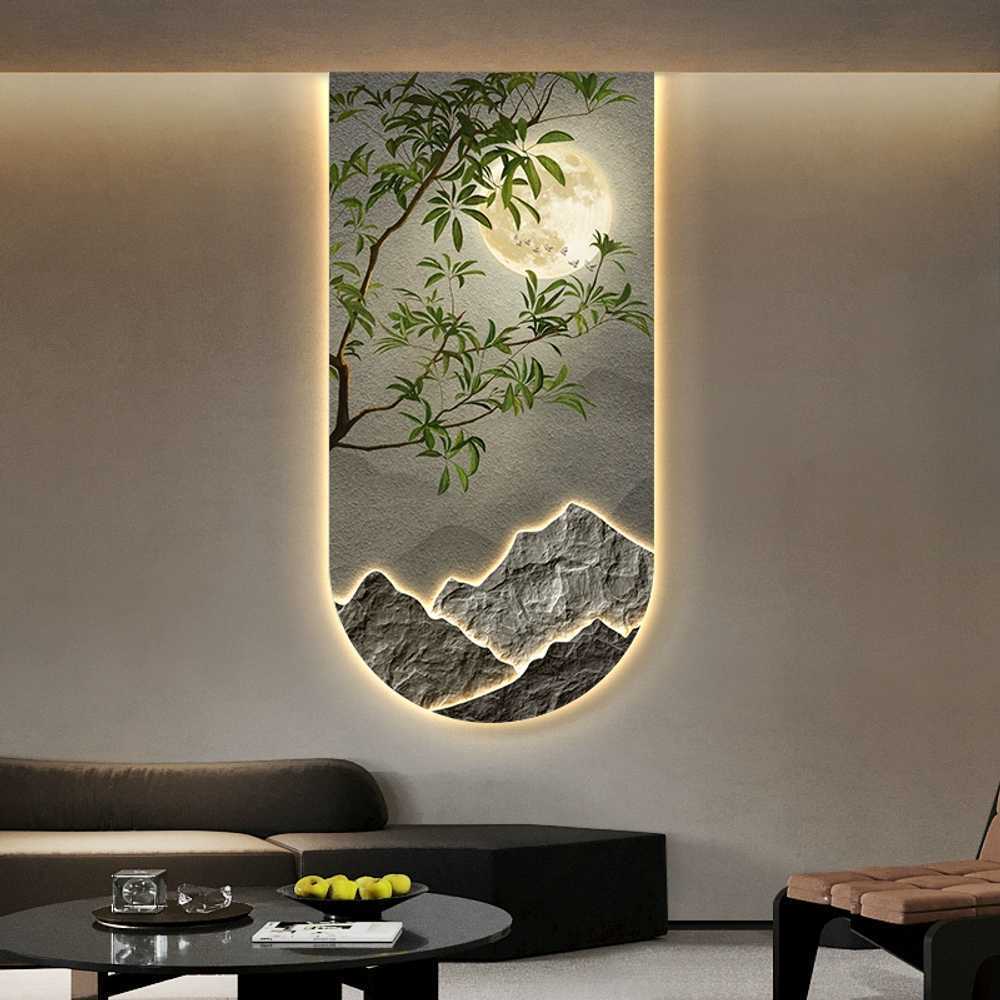 LED 액자 풍경 그림 로비 카페 라이트 현관 벽화 달빛 70x140CM - 상세 이미지 5