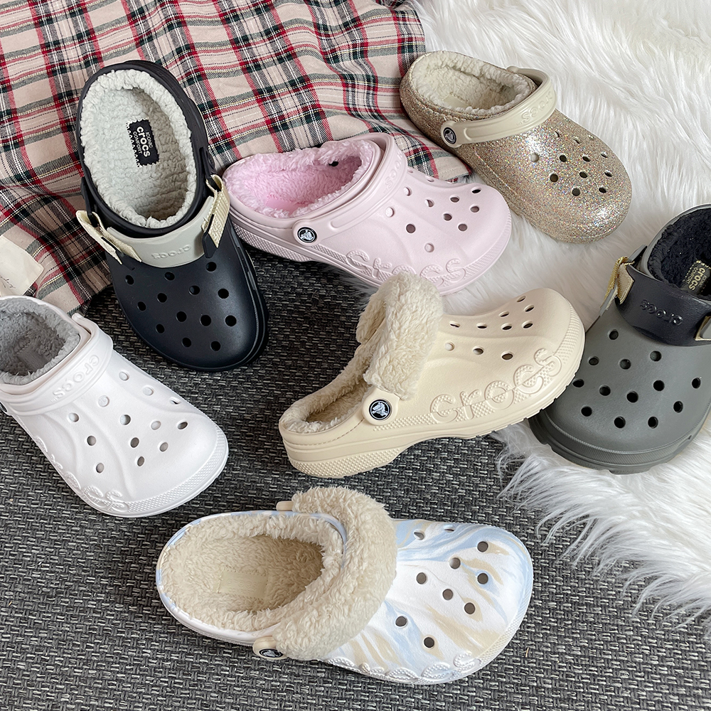 크록스 털 슬리퍼 털신 겨울 바야 라인드 방한 퍼 클로그 실내화