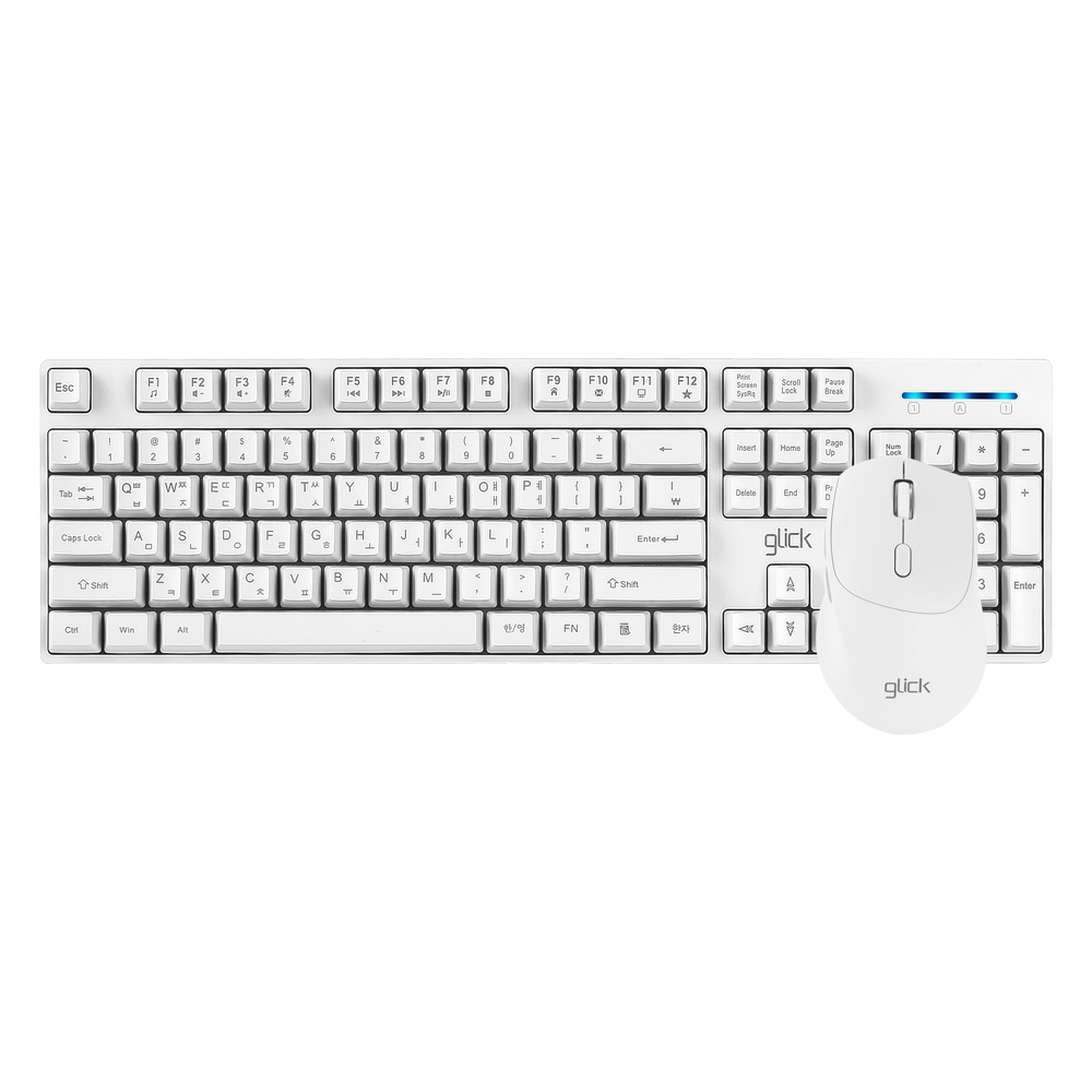 지클릭커 오피스프로 WMK60 스탠다드 M 무선 키보드 인체 공학 무소음 마우스 키스킨 포함 세트 화이트 - 상세 이미지 2