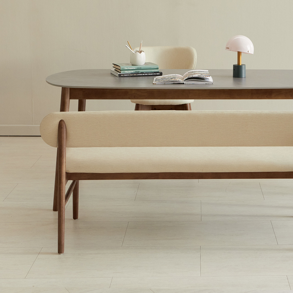 베스트리빙 오슬로 등받이 가죽타입 인테리어 3인 벤치 의자