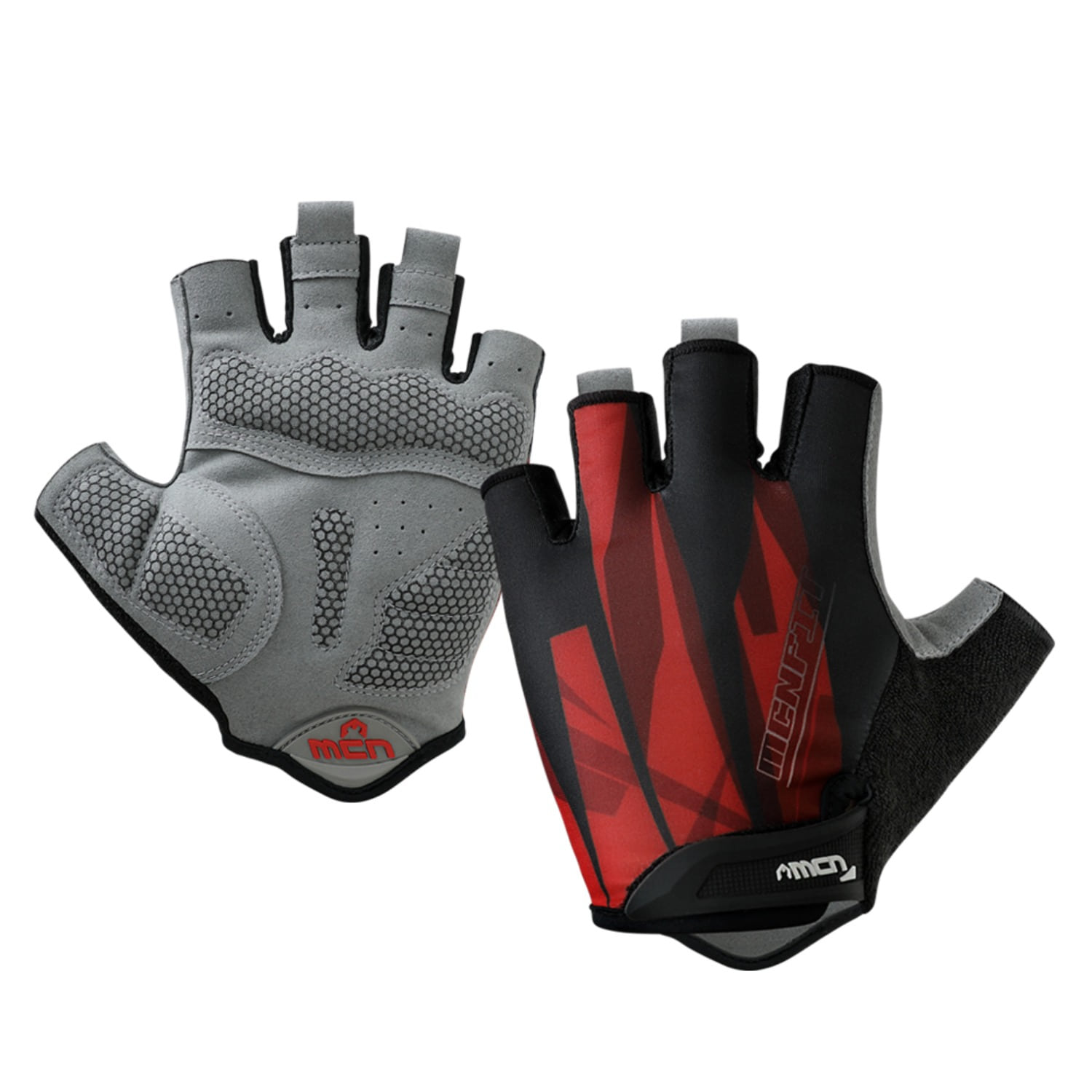 MCN 로드 자전거 장갑 MTB 레드 스퀘어 싸이클 반장갑