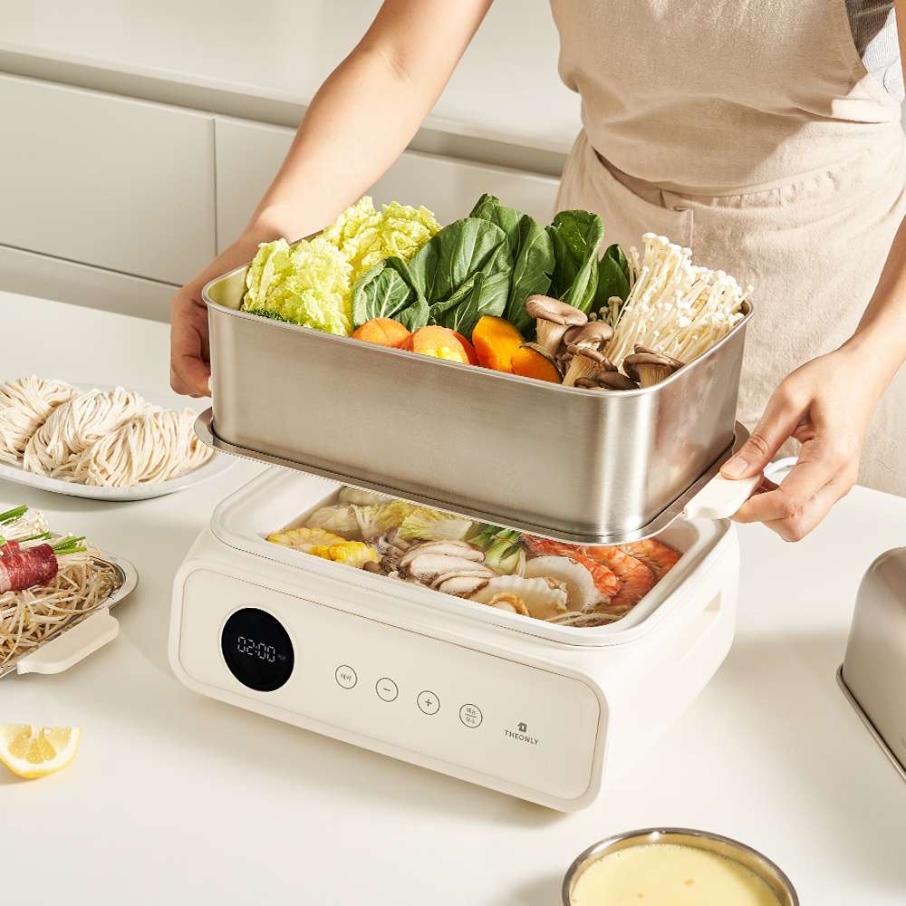 디온리 올스텐 터치 디지털 2단 고구마 계란찜기 세라믹 멀티쿠커 NAS421CW