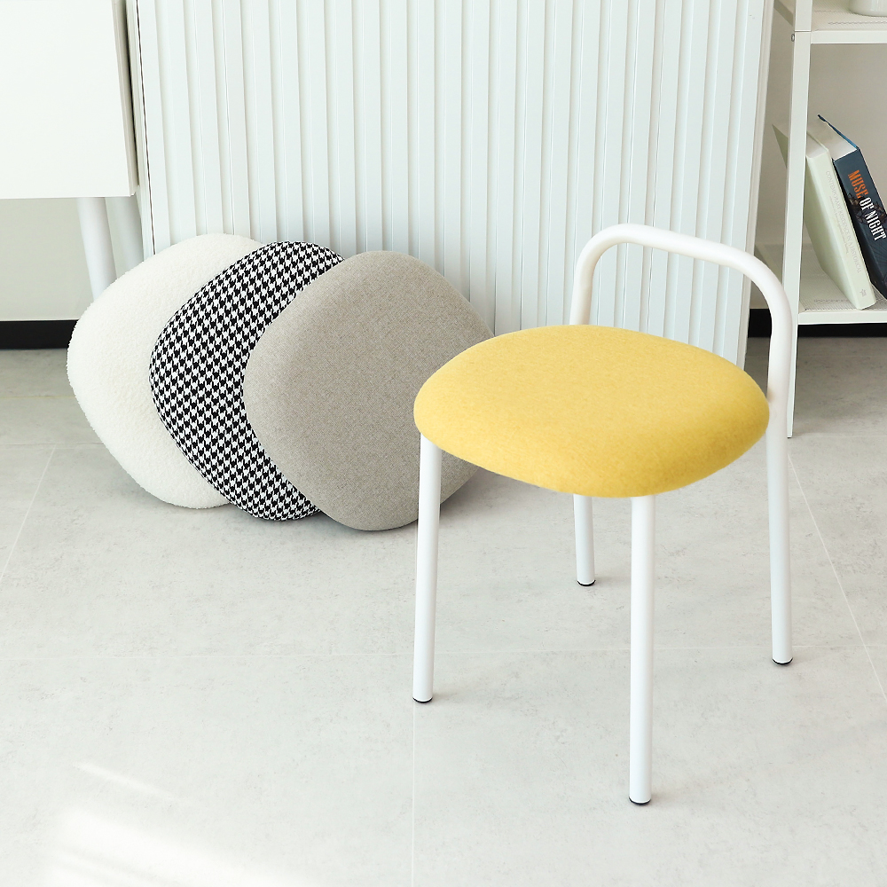 켈린 화장대의자 인테리어 원형 사각 스툴 의자 패브릭