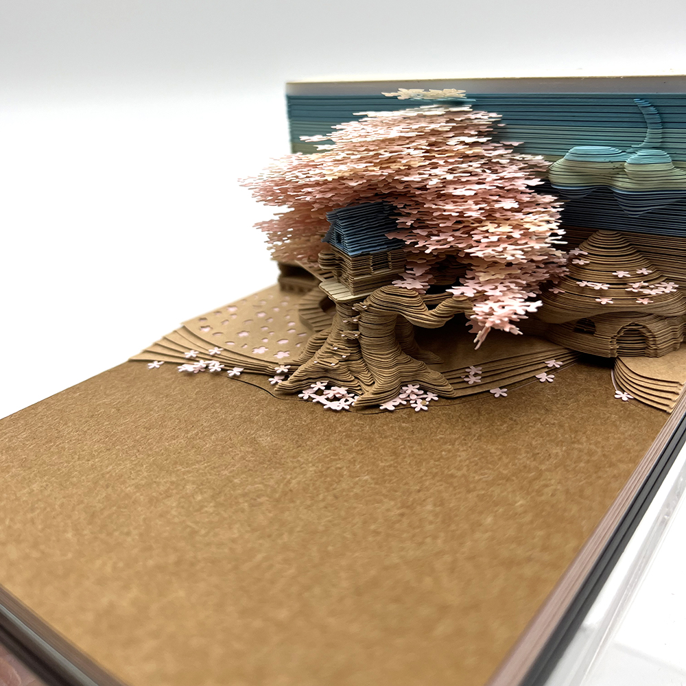 3D 입체 감성 메모지 LED조명 메모패드 벚꽃 집 장식 인테리어 선물 - 상세 이미지 4
