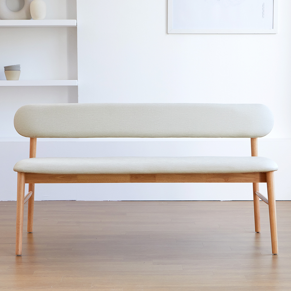 베스트리빙 오슬로 등받이 가죽타입 인테리어 3인 벤치 의자