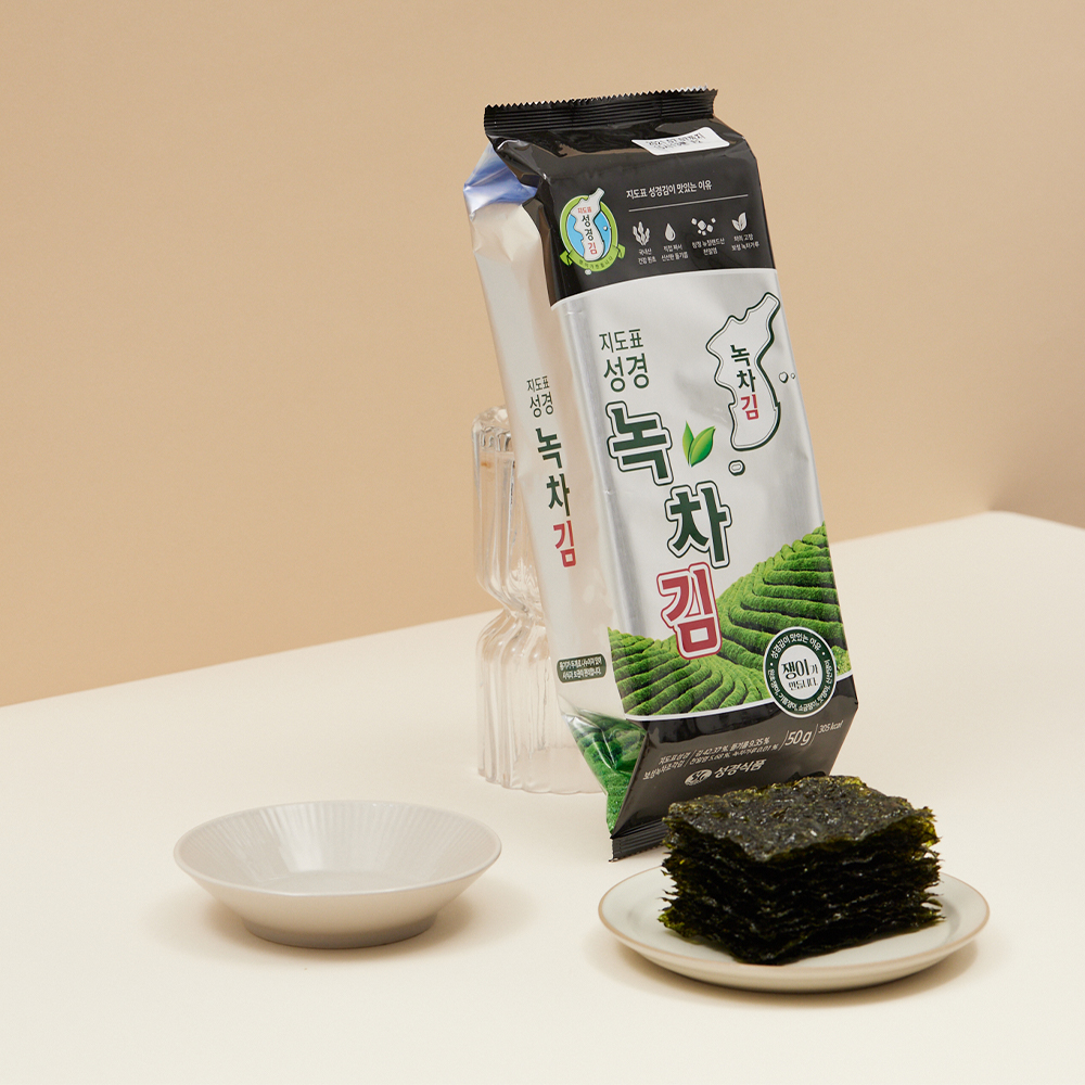 [성경김본사] 지도표 대용량 녹차 도시락김(80매) 50g, 5개 - 상세 이미지 2