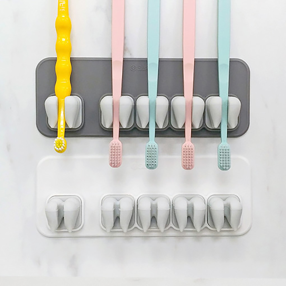 실리바스 칫솔 5종 패밀리 흡착식 실리콘 칫솔 꽂이 걸이 거치대