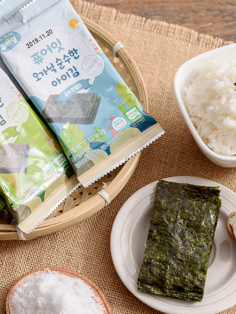 퓨어잇 오가닉 순수한 아이김 2박스 + 천일염 조미김 2박스