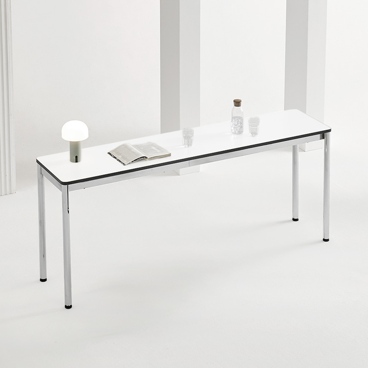 e스마트 코지 라운드모서리 사이드테이블 1200 화이트 프레임