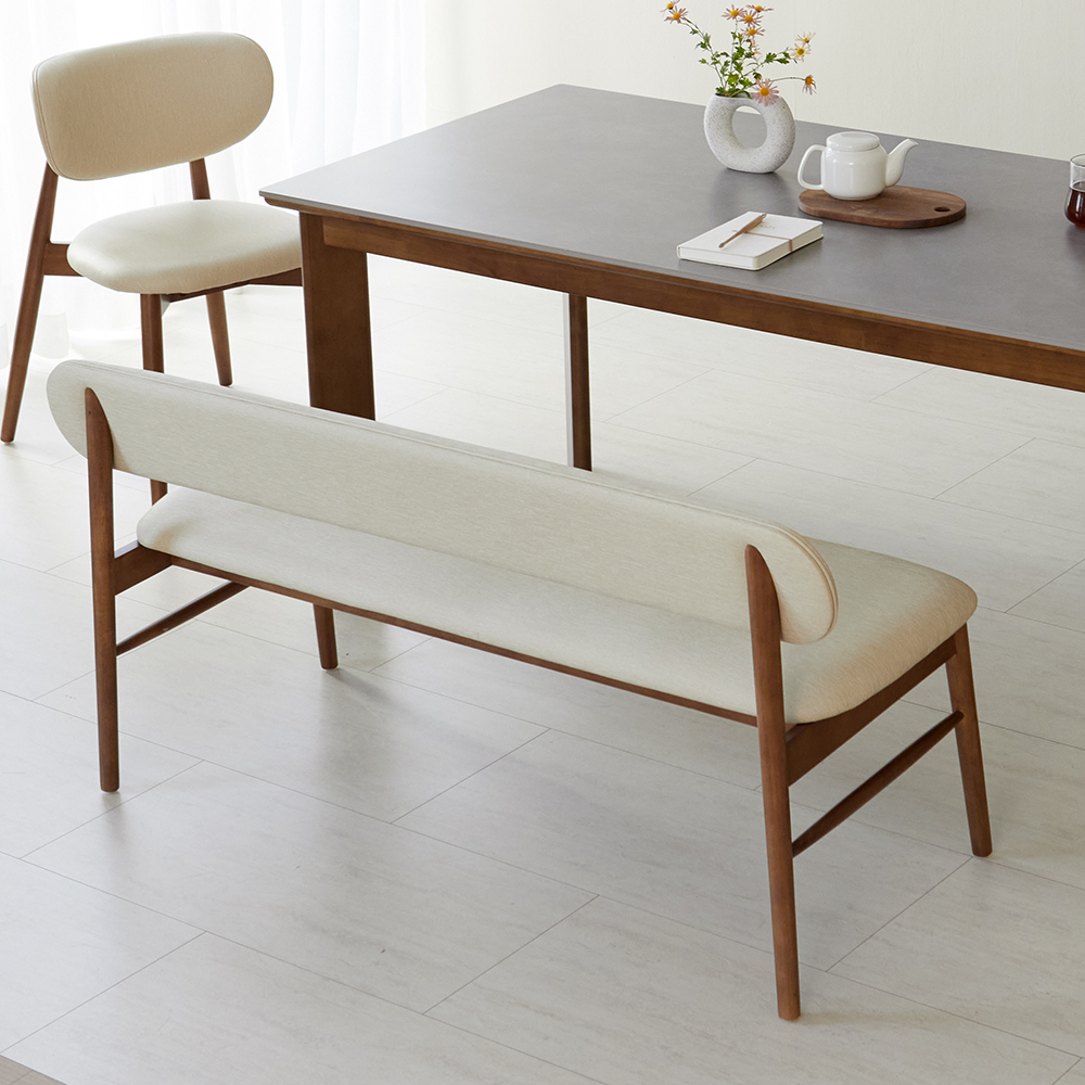 베스트리빙 오슬로 등받이 가죽타입 인테리어 3인 벤치 의자