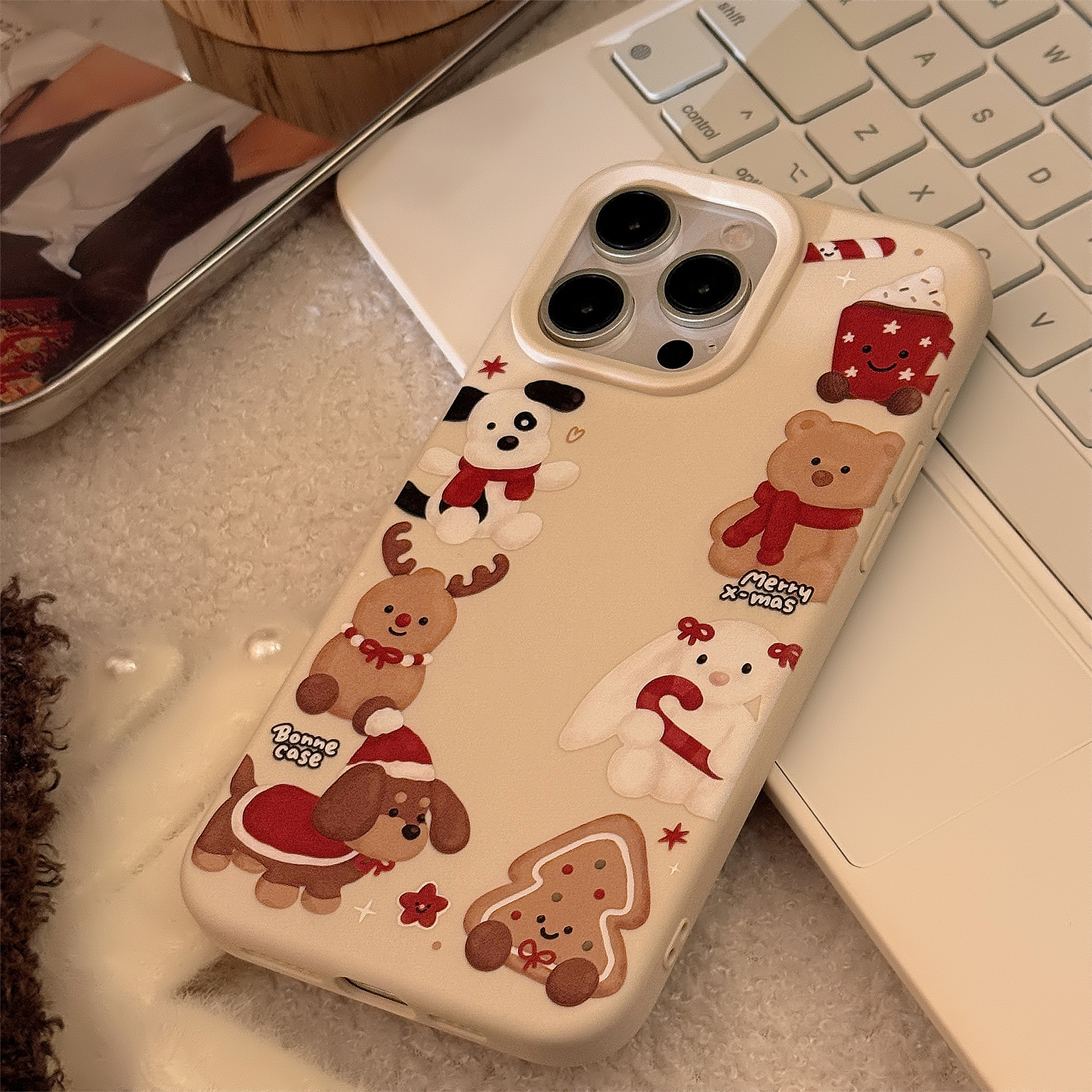 [4Style] 크리스마스 스노우볼 캐릭터 스마트톡 홀더 iPhone16 아이폰15 Pro Max 14 Pro Max 13 휴대폰 케이스 - 상세 이미지 4