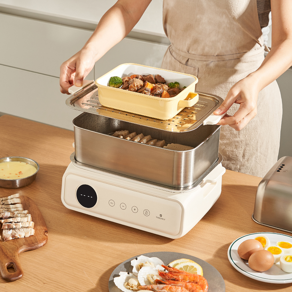 디온리 올스텐 터치 디지털 2단 고구마 계란찜기 세라믹 멀티쿠커 NAS421CW