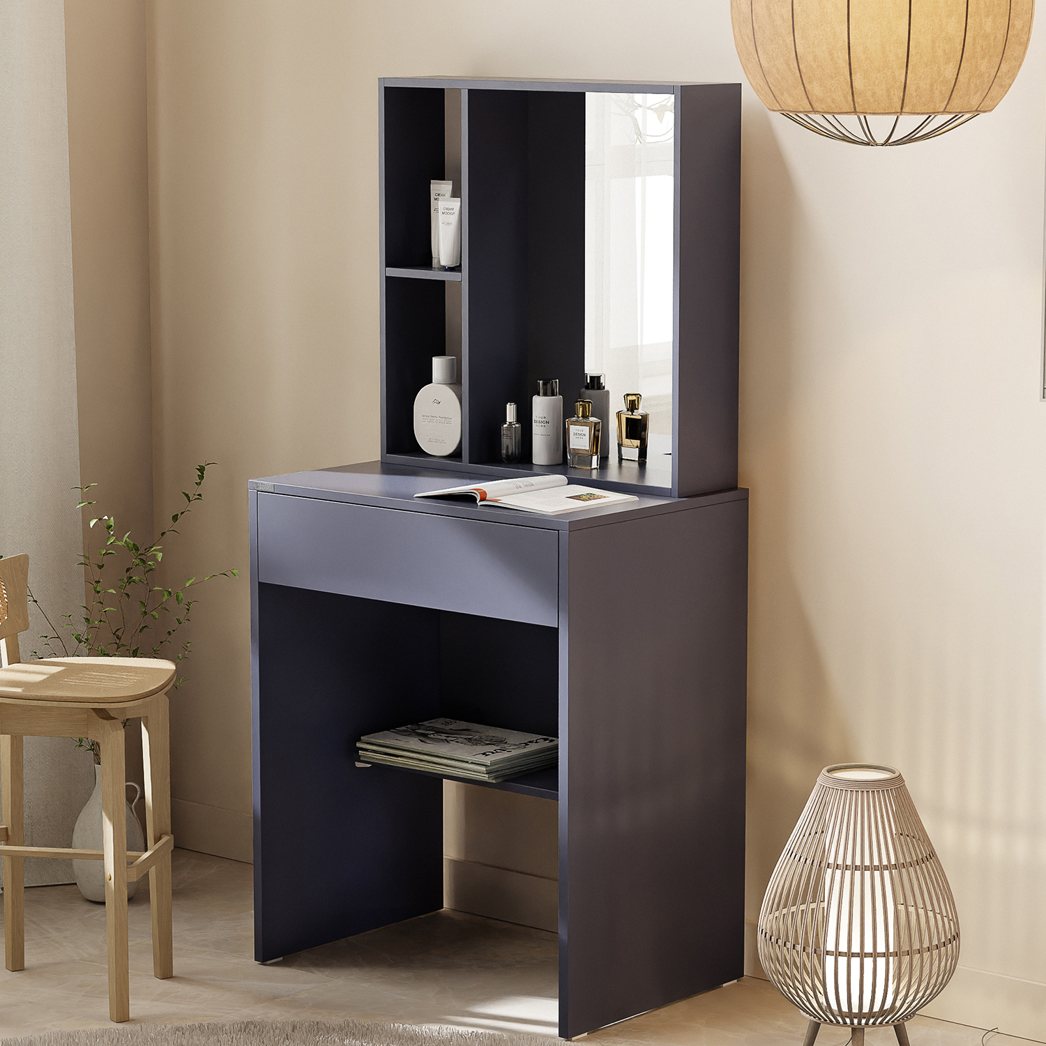 서랍형 화장대 서랍장 수납형 화장대 겸 책상 수납 화장대 600