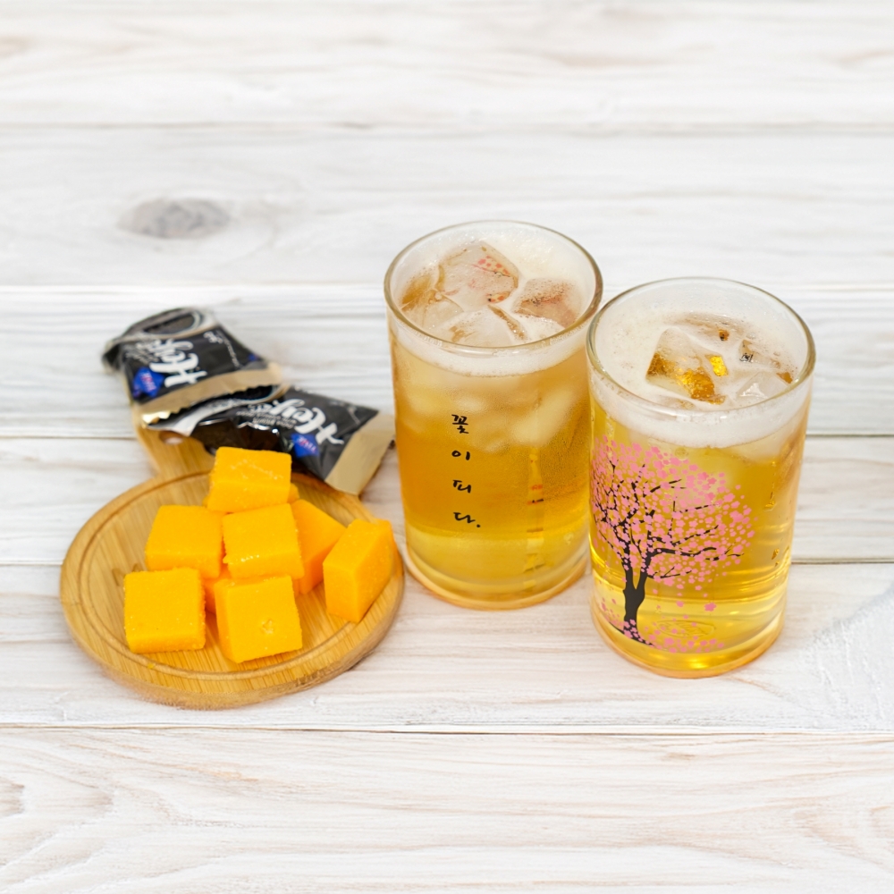 색이변하는 벚꽃 맥주잔 240ml 2개 주문 제작 변온 소맥잔 변색 술잔 집들이선물 시온 - 상세 이미지 5