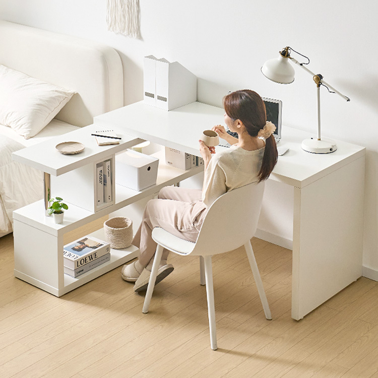 e스마트 와이즈 오픈장 ㄱ자 코너 학생 책상 1400