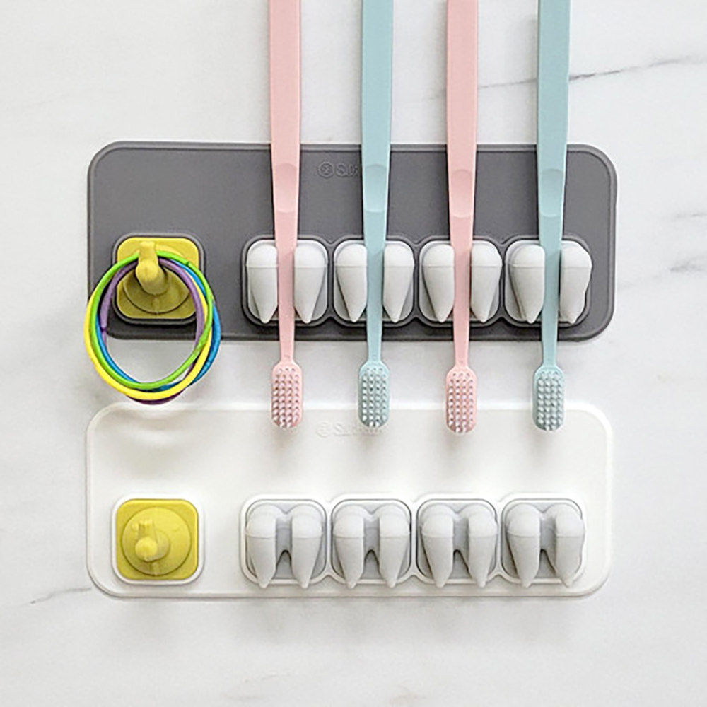 실리바스 피노키오 패밀리 흡착식 실리콘 칫솔꽂이 후크걸이