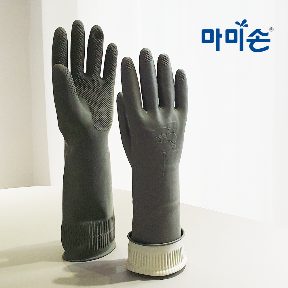 마미손 고무장갑 주방 김장 설거지 고무 라텍스장갑 미니 양손 소 - 상세 이미지 2