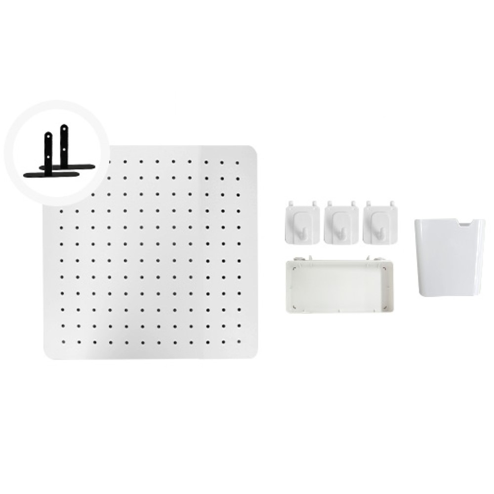 자석 페그보드 스탠드형 클램프형 2size 타공판 화이트 타공보드 악세사리 포함