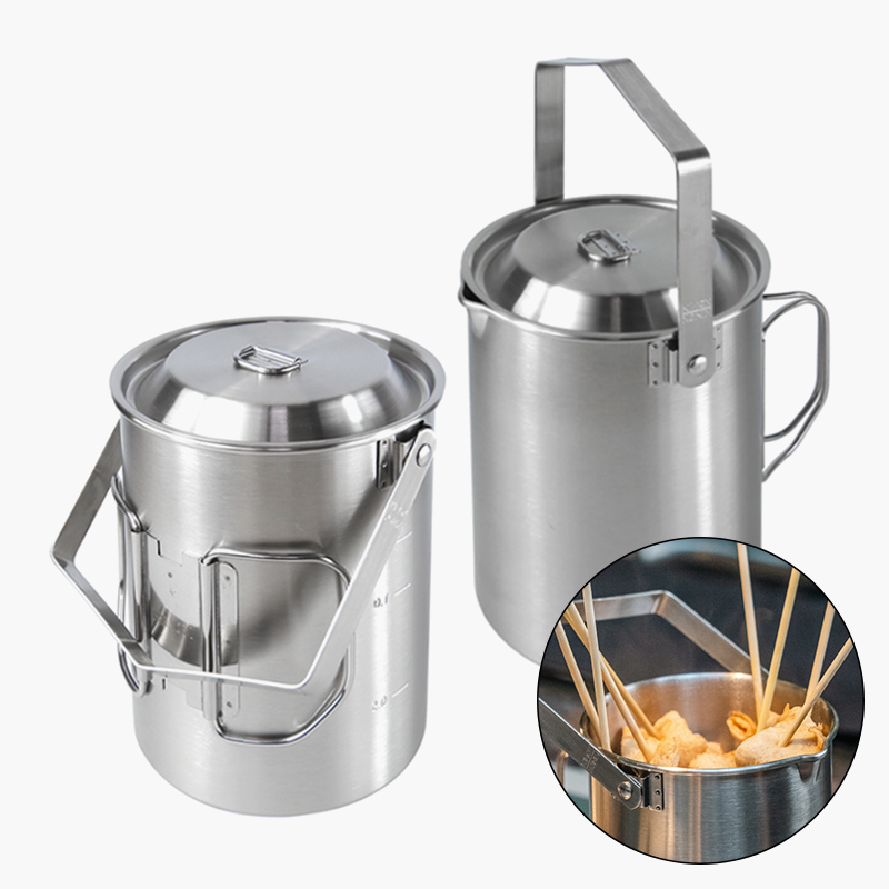 키녹스 포트 주전자 1.78L 스테인레스 캠핑 휴대용 오뎅 라면 냄비