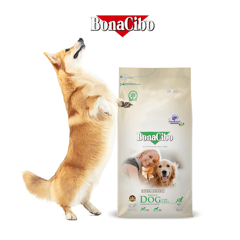 보나시보 슈퍼프리미엄 강아지사료 소형견 중형견 피부 관절 모질 램&라이스 4kg 제품 이미지