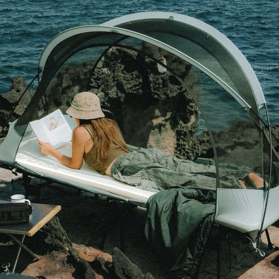 에어박스 네스트솔로 싱글매트 경량 에어매트 캠핑매트 1인용매트 베이지원톤 (200x100, 사이즈 커스텀 가능) 펌프제외