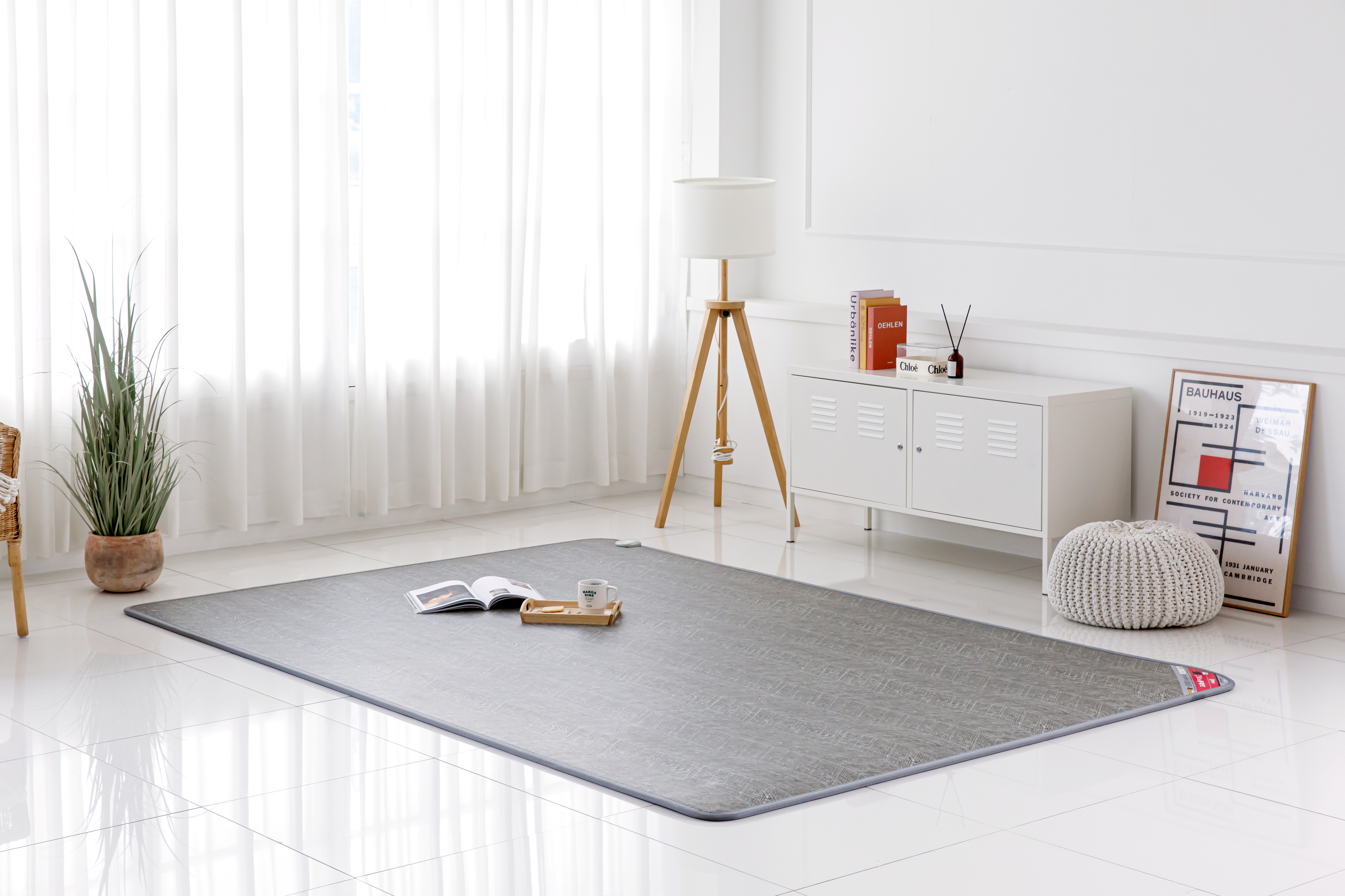 올크리니 거실용 전기장판 우드그레이 싱글 1인용 100x183cm