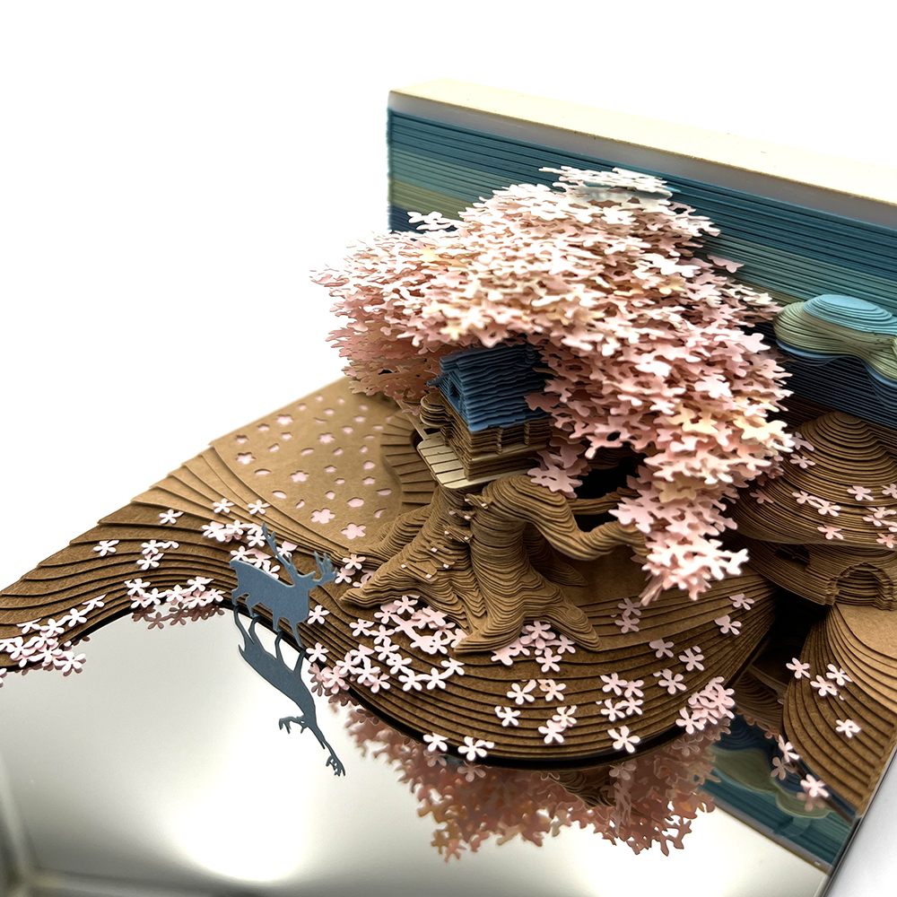 3D 입체 감성 메모지 LED조명 메모패드 벚꽃 집 장식 인테리어 선물 - 상세 이미지 2