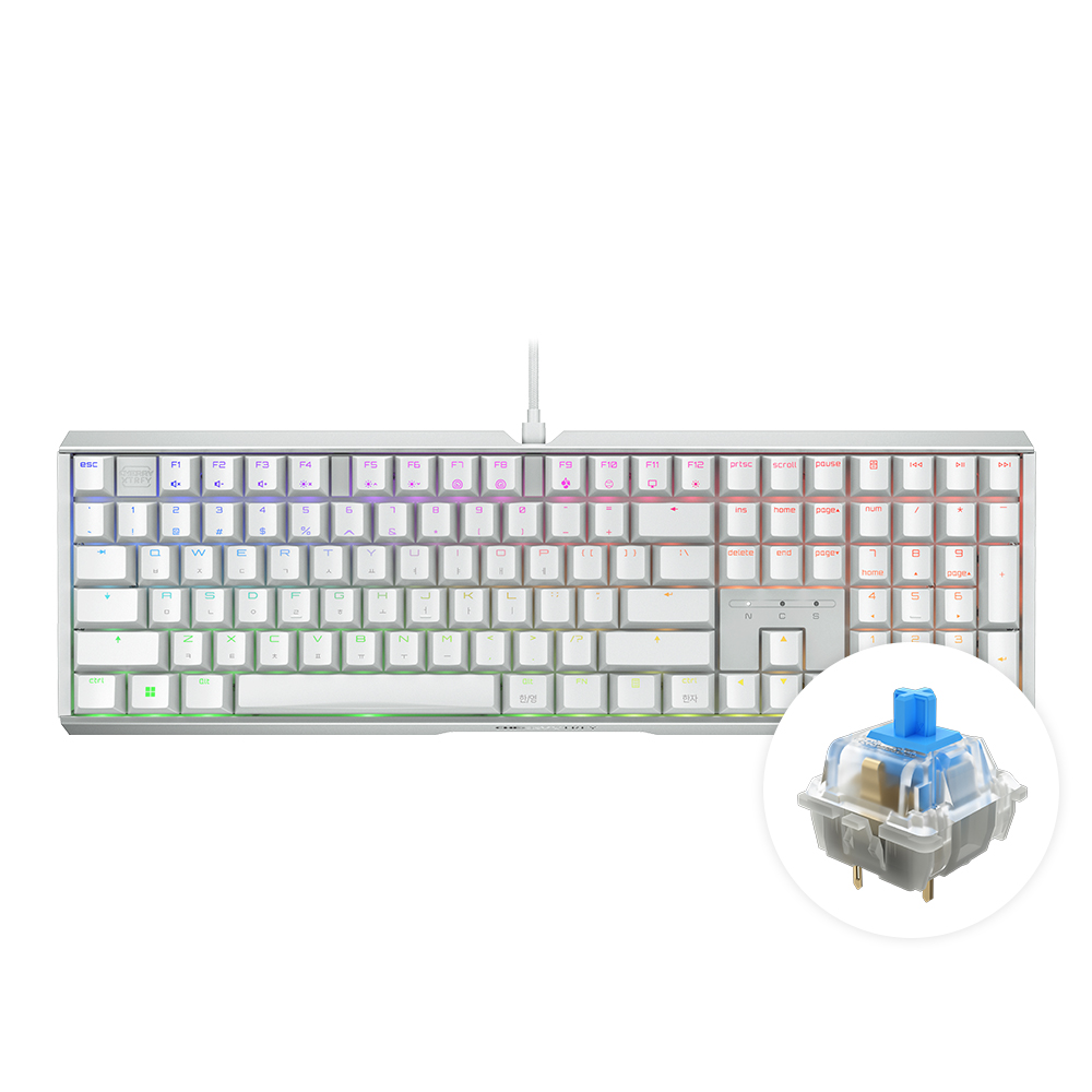 체리 키보드 MX 3.1 RGB MX2A 저소음 풀배열 기계식 키보드 화이트, 청축 - 메인 이미지