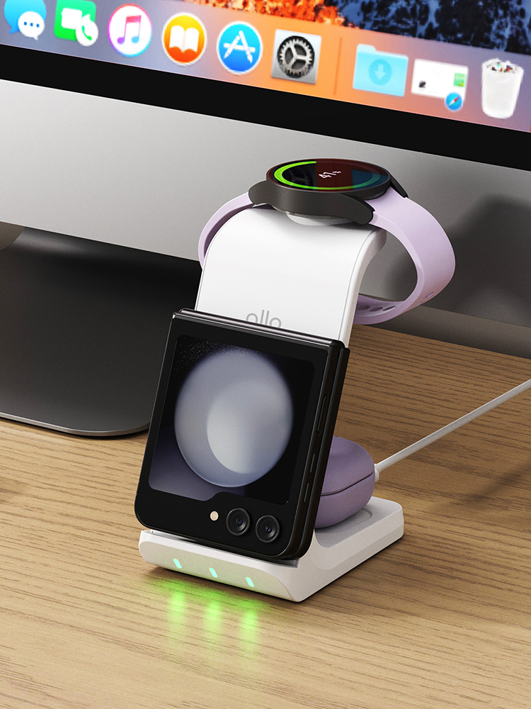 알로코리아 3in1 프로 갤럭시 아이폰 올인원 고속 무선 충전기 UC320WA