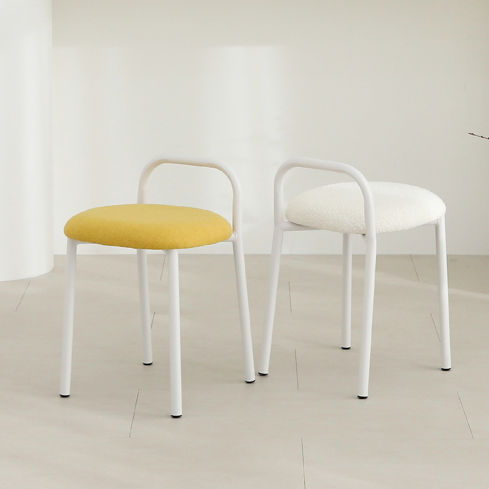 켈린 화장대의자 인테리어 원형 사각 스툴 의자 패브릭