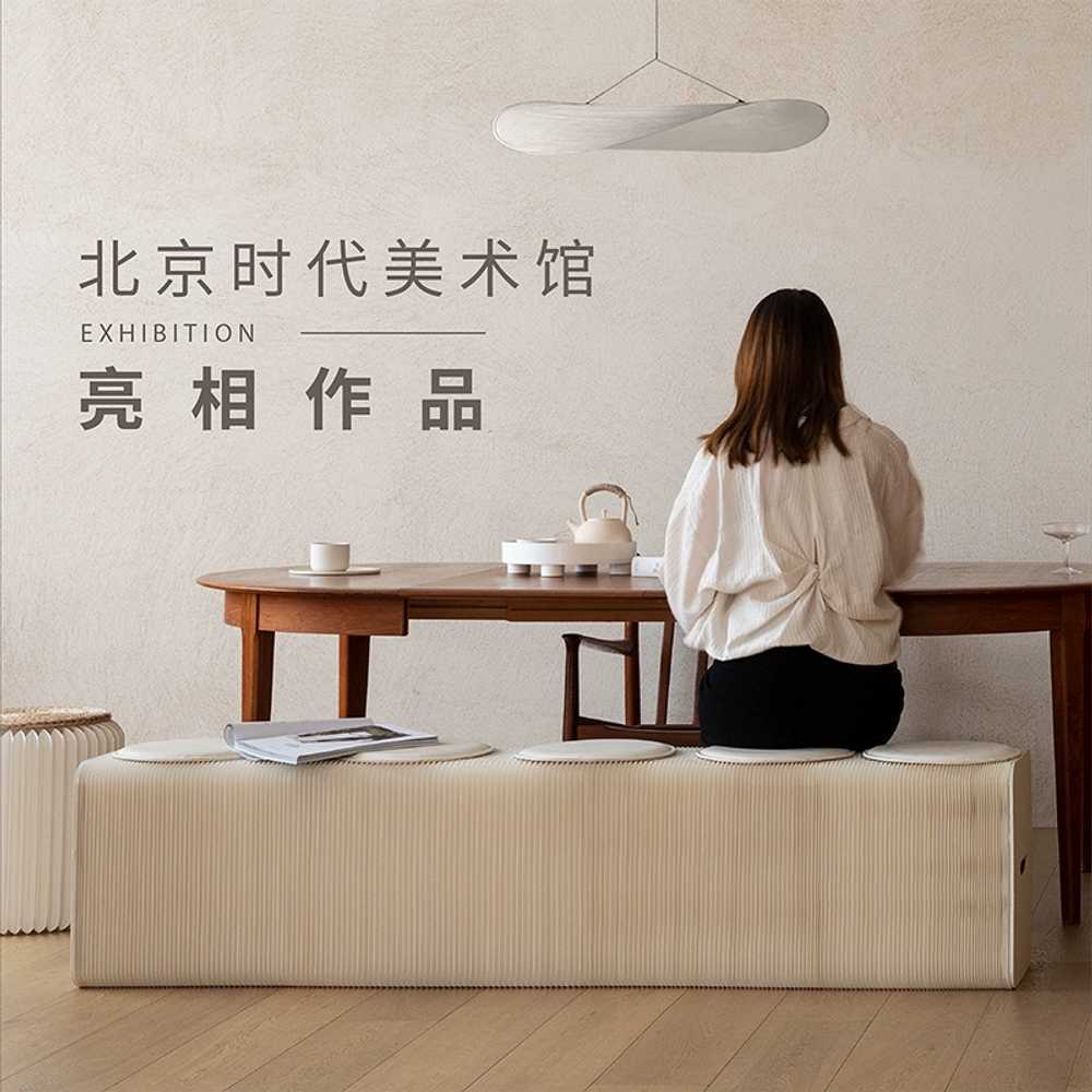 종이 의자 친환경 테이블 체어 벤치 경량 가정용 쿠션 80-120cm 37.5cm - 상세 이미지 4