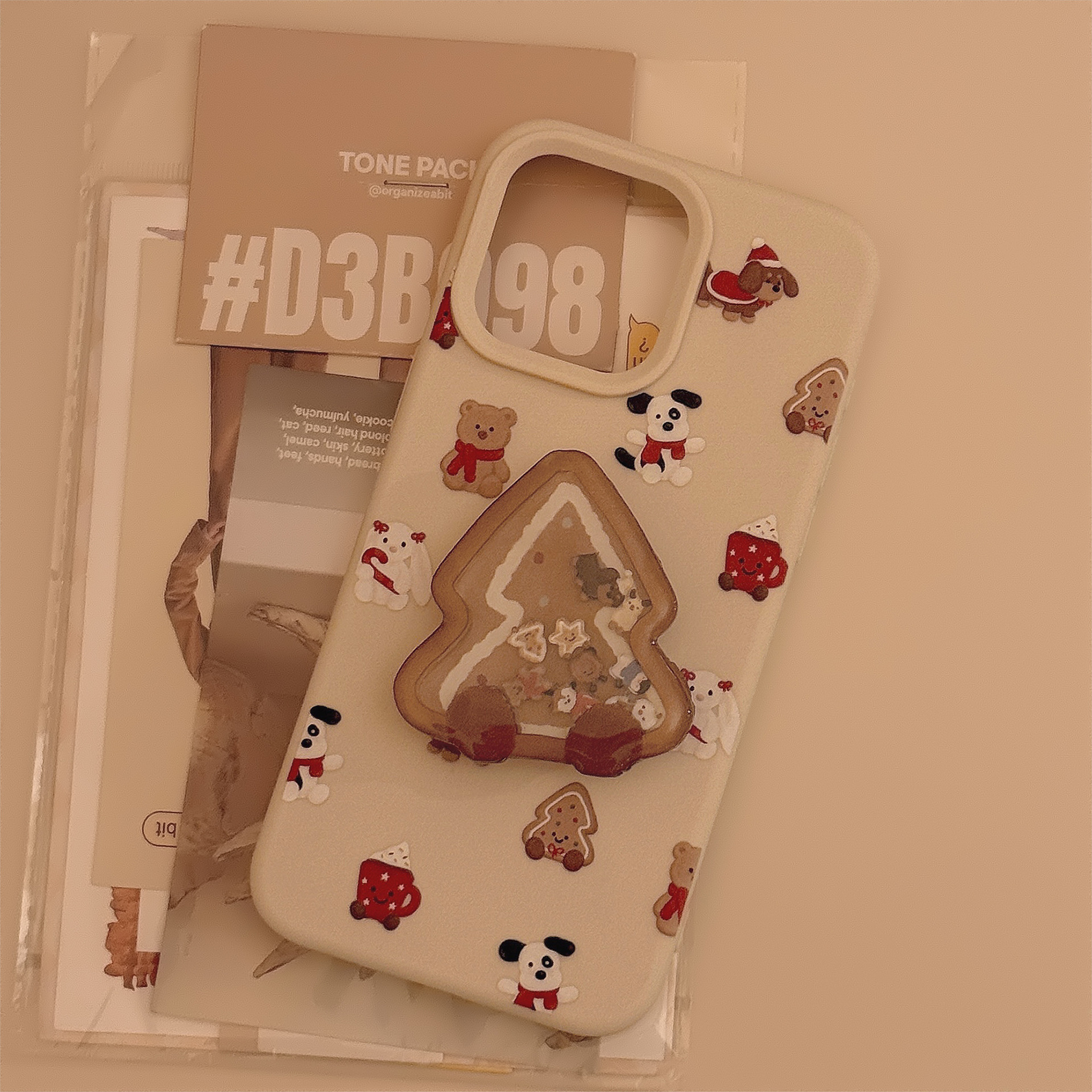 [2Style] 크리스마스트리 쿠키 스마트톡 홀더 스탠드형 아이폰17 iPhone16 아이폰14 15 Pro Max 13 강아지 패턴 휴대폰케이스 - 상세 이미지 3