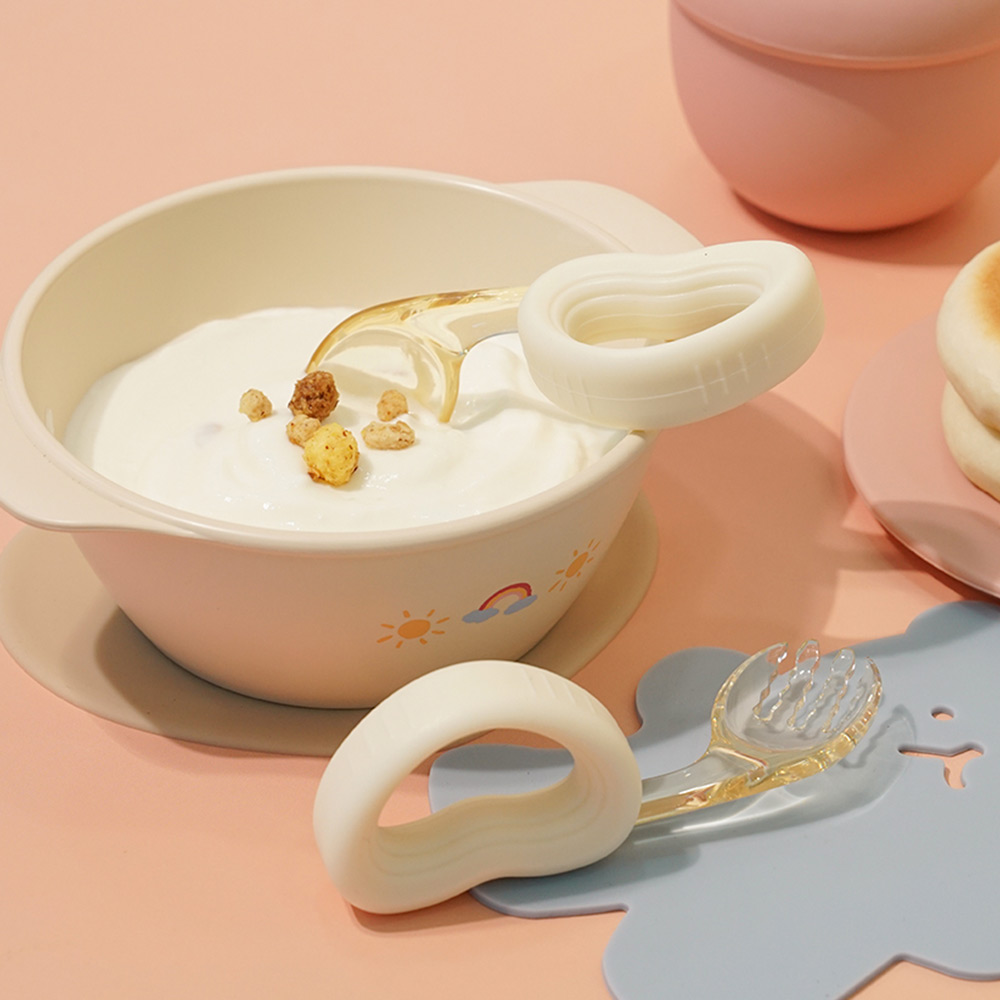 베이비팜 자기주도 이유식 스푼 포크 세트 초기 중기 아기 어린이 유아 수저 숟가락 PPSU