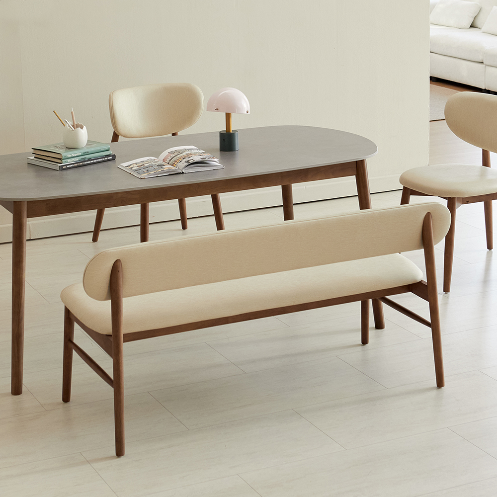 베스트리빙 오슬로 등받이 가죽타입 인테리어 2인 벤치 의자