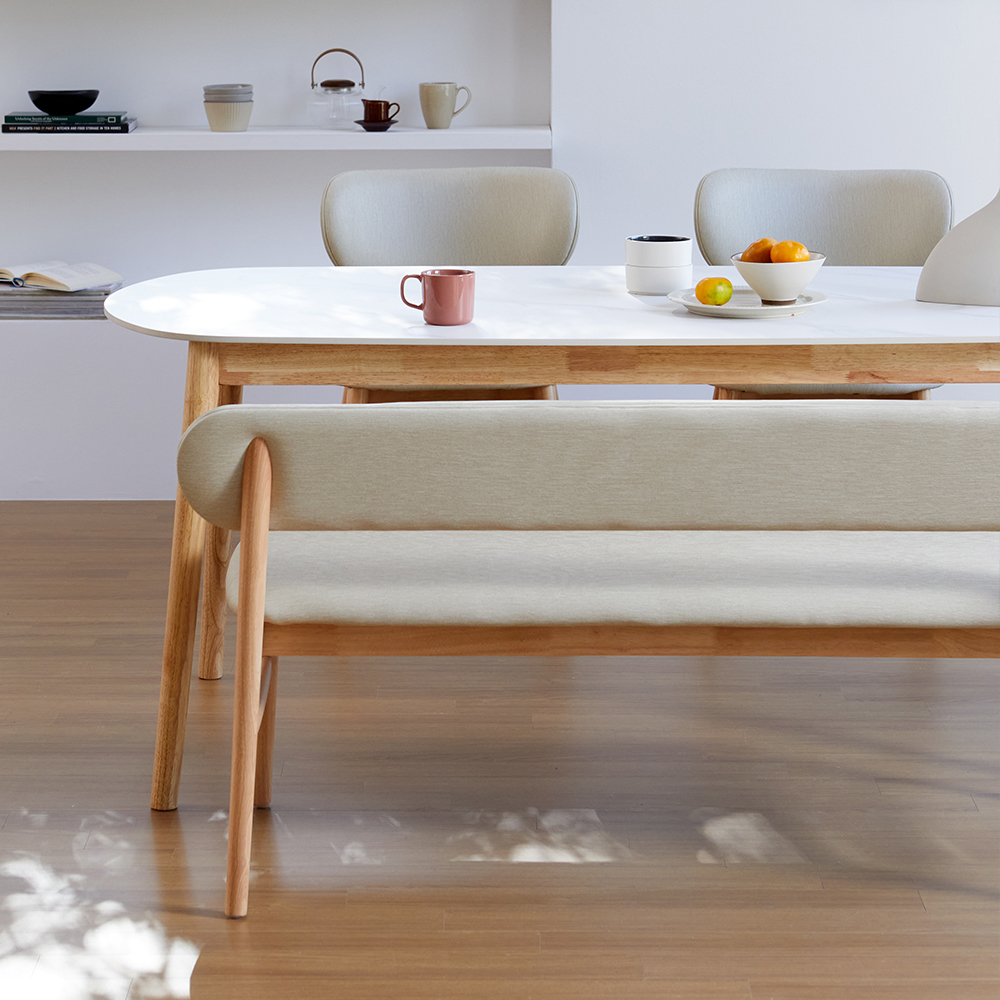 베스트리빙 오슬로 등받이 가죽타입 인테리어 3인 벤치 의자