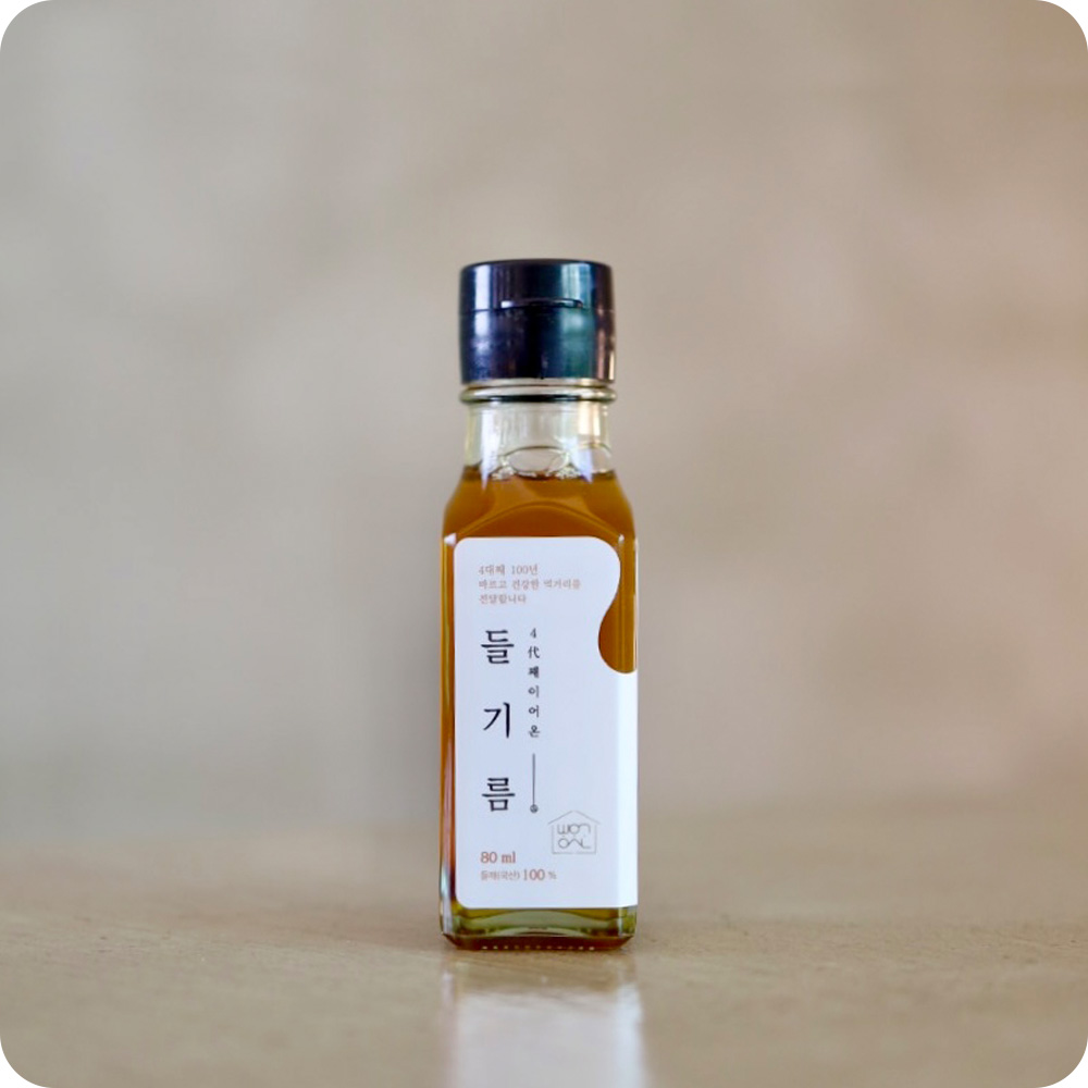 빵앗간며느리 국산 통들깨 고소한 방앗간 들기름 80ml, 1개 - 상품 이미지