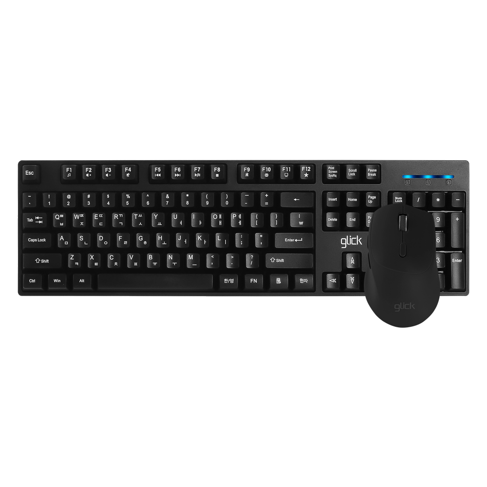 지클릭커 오피스프로 WMK60 스탠다드 M 무선 키보드 인체 공학 무소음 마우스 키스킨 포함 세트 블랙 - 상세 이미지 2