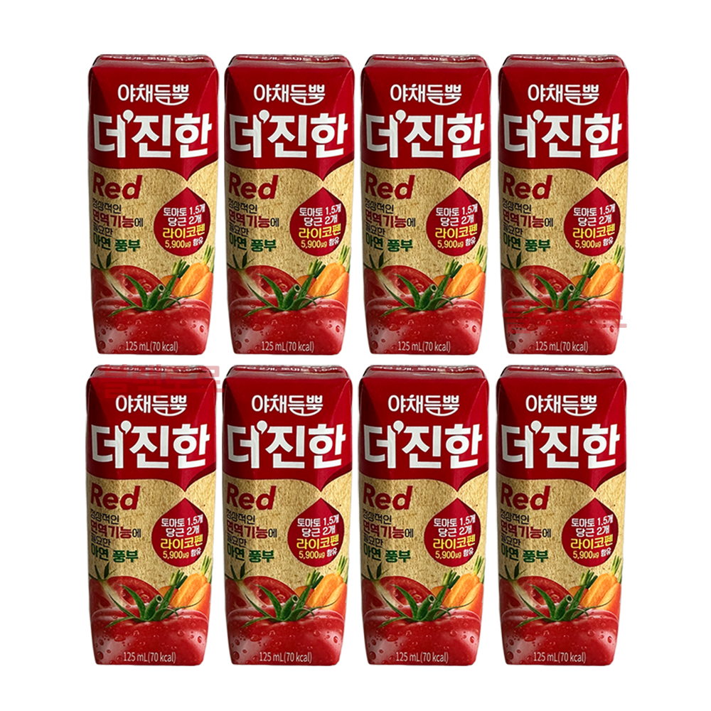 야채듬뿍 더진한 레드주스 토마토당근주스 125ml X 8개입 과채주스 건강주스 : 킹콩마트1